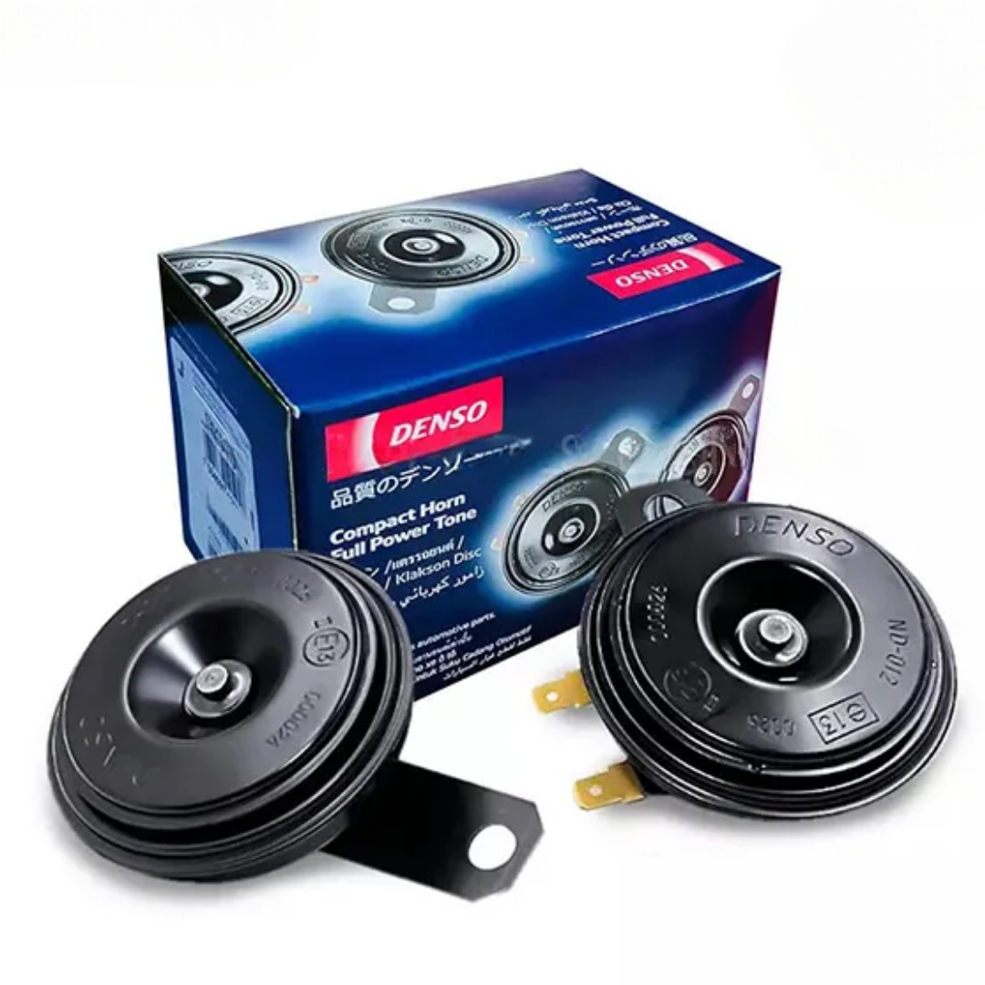 Denso Compact Electric Car Horn β Double Pin | Waterproof | High-Quality Sound