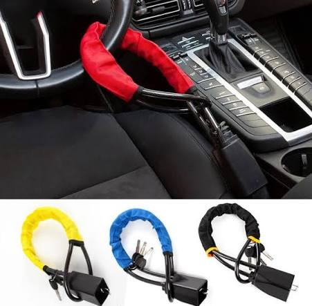 Steering Wheel Lock Steel Made With 3 Keys Anti Theft Lock For All Cars, Suv's and Trucks